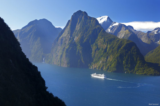 Cruise ship in Milford Sound, Fiordland National Park, New Zeala